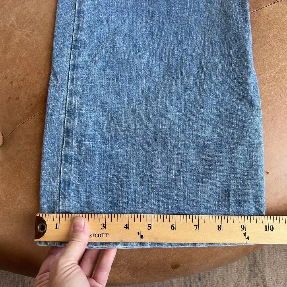 Sezane Martin Cut Jeans High Rise Wide Leg Cotton French Girl Soft Blue 38 US 6